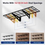 FLEXIMOUNTS 12-inch-by-72-inch Wall Shelf Garage Storage Rack Wall Mounted Float... - Image 6
