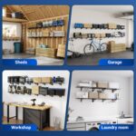 FLEXIMOUNTS 12-inch-by-72-inch Wall Shelf Garage Storage Rack Wall Mounted Float... - Image 7