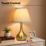 17” Touch Table Lamp for Bedroom Set of 2, 3-Way Dimmable Bedside Lamp for Night... - Image 3
