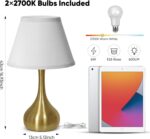 17” Touch Table Lamp for Bedroom Set of 2, 3-Way Dimmable Bedside Lamp for Night... - Image 6