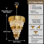 Modern Tier Crystal Chandelier for High Ceiling Luxury 8-Tier Round Chandeliers ... - Image 3