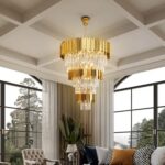 Modern Tier Crystal Chandelier for High Ceiling Luxury 8-Tier Round Chandeliers ... - Image 6