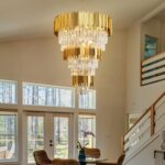 Modern Tier Crystal Chandelier for High Ceiling Luxury 8-Tier Round Chandeliers ... - Image 7
