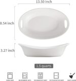 YHOSSEUN Large Serving Bowl with Handles, 1.5 Quarts Oval Serving Platter for Tu... - Image 4