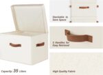 StorageWorks Fabric Storage Bins with Lid, Decorative Storage Boxes for Shelves,... - Image 4