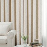 White and Gold Velvet Curtains for Living Room Cream Gold Foil Print Luxury Blac... - Image 8