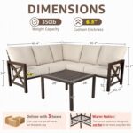 NATURAL EXPRESSIONS 6 Pieces Patio Furniture Sets, Metal Outdoor Sectional Furni... - Image 8