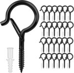 Q Hangers 25 PCS Screw-in Hooks for Outdoor String Lights, Swivel Hanging Basket... - Image 9