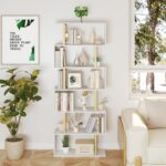 Yusong Geometric Bookcase, S Shaped Bookshelf 6-Tier Book Shelves for Bedroom, M... - Image 3