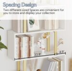 Yusong Geometric Bookcase, S Shaped Bookshelf 6-Tier Book Shelves for Bedroom, M... - Image 6