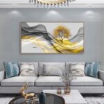 Tucai Decor Framed Wall Art Canvas Modern Light Luxury Abstract Ink Landscape Pa... - Image 7
