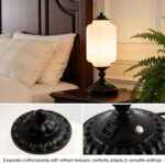Milk Glass Touch Table Lamp, Elegant white Glass Mid Century Modern Vintage Beds... - Image 6