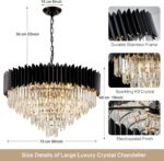 Luxury Crystal Chandelier Black Chandeliers — 30" 6-Tier 16-Light K9 Crystal, La... - Image 3