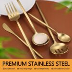 Gold Stainless Steel Serving Utensils Set, 5 Pcs - 10.8 Inch Serving Fork, 10.3 ... - Image 4