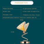 Metal Butterfly Luxury Acrylic Butterfly Table Lamp - Stained Glass Nordic Light... - Image 5