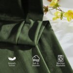 StangH Green Velvet Curtains 84 Inch Length, Luxury Vintage Emerald Drapes for B... - Image 5