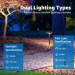 SUNVIE All-in-One LED Low Voltage Landscape Lighting Kit 6 Pathway Lights 2 Spot... - Image 3