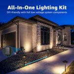 SUNVIE All-in-One LED Low Voltage Landscape Lighting Kit 6 Pathway Lights 2 Spot... - Image 6