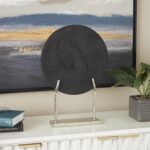 Deco 79 Marble Abstract Decorative Sculpture Textured Disk Home Decor Statue wit... - Image 3