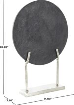 Deco 79 Marble Abstract Decorative Sculpture Textured Disk Home Decor Statue wit... - Image 4