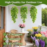RAINFLOW 3PCS Fake Hanging Plants - 27.5" Uv Resistant Artificial Monstera Vines... - Image 5