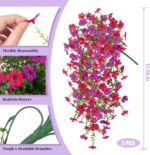 Artificial Fake Hanging Flowers Plants for Outdoor Spring Decoration,3 PCS Faux ... - Image 6