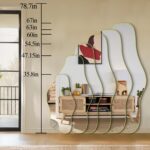 Gold Irregular Mirror, 47.2"x24" Asymmetrical Tempered Glass Mirror, Modern Abst... - Image 10