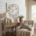 EMAX HOME Large Farmhouse Wall Clock – 24 Inch White Square Rustic Wooden Clock ... - Image 5