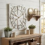 EMAX HOME Large Farmhouse Wall Clock – 24 Inch White Square Rustic Wooden Clock ... - Image 6