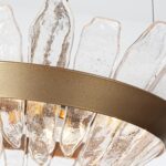 17.7" Modern Brass Gold Crystal Chandelier, 4-Light Adjustable Height Round Drum... - Image 6