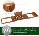 VaeFae Premium Teak Bathtub Tray, Expandable Wooden Bath Tray for Tub, Luxury Ba... - Image 7