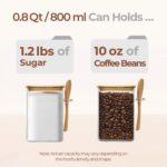 ComSaf 0.8 Qt Glass Jars with Bamboo Lids & Spoons Set of 4, Square Glass Contai... - Image 4