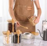 ComSaf 0.8 Qt Glass Jars with Bamboo Lids & Spoons Set of 4, Square Glass Contai... - Image 5
