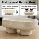 Natural Oval Travertine Decorative Bowl,Marble Friut Bowl with 2 Legs,Vanity Dec... - Image 5