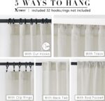 Linen Cotton Farmhouse Curtains for Living Room, Cream Off White Natural Fabric ... - Image 6