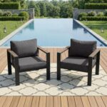Patio Furniture Armchair Set of 2, All-Weather Patio Sofa with Washable Thick Cu... - Image 3
