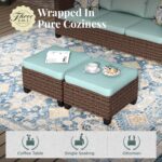 MIXPATIO Swivel Glider Patio Furniture Set, 5 Pcs Wicker Outdoor Conversation Se... - Image 5