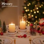 Hewory Hurricane Glass Candle Holder: Rustic White Candle Holders for Pillar Can... - Image 3