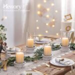 Hewory Hurricane Glass Candle Holder: Rustic White Candle Holders for Pillar Can... - Image 6