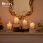Hewory Hurricane Glass Candle Holder: Rustic White Candle Holders for Pillar Can... - Image 7