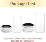 Hewory Hurricane Glass Candle Holder: Rustic White Candle Holders for Pillar Can... - Image 8