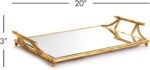 Napa Home & Garden Daphne Mirrored Premium Gold Decorative Table Tabletop Tray w... - Image 3