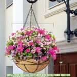 4 Pack 12 Inch Hanging Planters for Outdoor Plants Metal Watering Flower Baskets... - Image 5