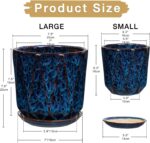 Oairse Ceramic Pots for Plants, 8+6 inch Plant Pots with Drainages Holes & Sauce... - Image 3