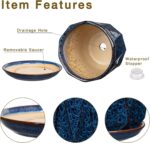 Oairse Ceramic Pots for Plants, 8+6 inch Plant Pots with Drainages Holes & Sauce... - Image 4
