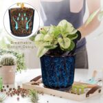 Oairse Ceramic Pots for Plants, 8+6 inch Plant Pots with Drainages Holes & Sauce... - Image 5