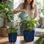 Oairse Ceramic Pots for Plants, 8+6 inch Plant Pots with Drainages Holes & Sauce... - Image 6
