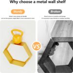 Gonice Hexagon Floating Shelves Set of 6, Gold Metal Wall Mounted Shelves for Ho... - Image 4