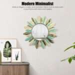 Boho Metal Wall Mirrors, 16.1in Round Decorative Mirrors for Living Room, Bathro... - Image 3