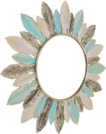 Boho Metal Wall Mirrors, 16.1in Round Decorative Mirrors for Living Room, Bathro... - Image 5